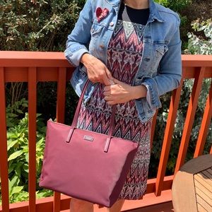 kate spade Hayden top zip tote in cherry wood